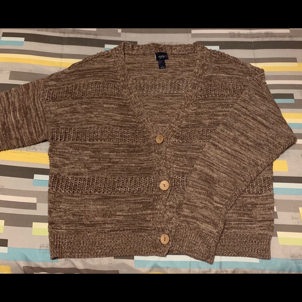 Daytrip Pointelle Cable Knit cardigan sweater